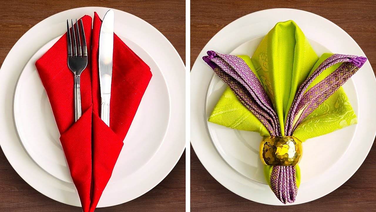 31 FESTIVE NAPKIN FOLD IDEAS - YouTube
