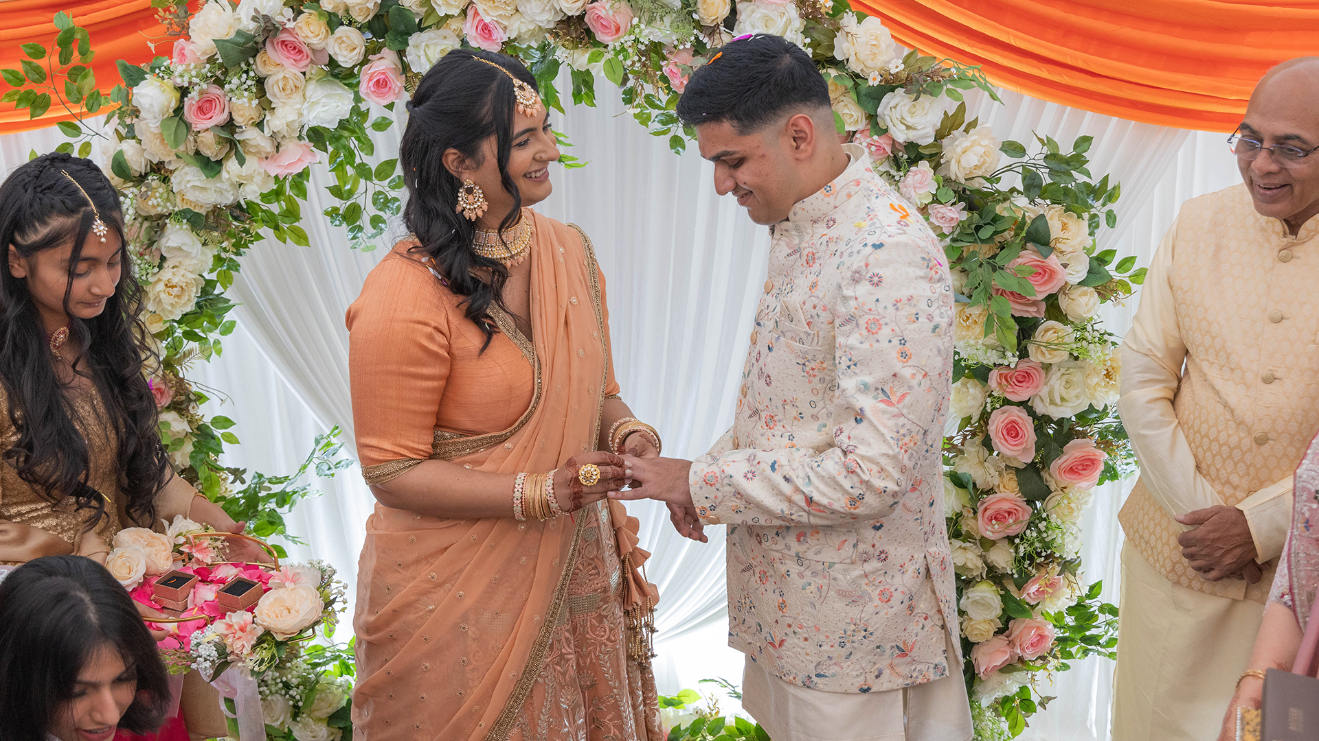 Cultural weddings at Prested Hall Essex with traditional décor and rituals in the historic Orangery